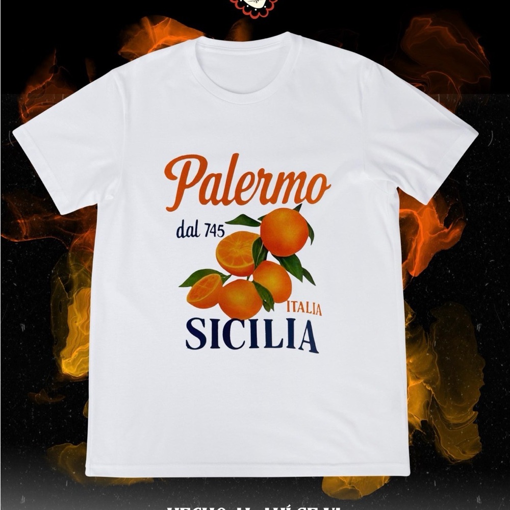 White Palermo Sicilia Graphic T-Shirt